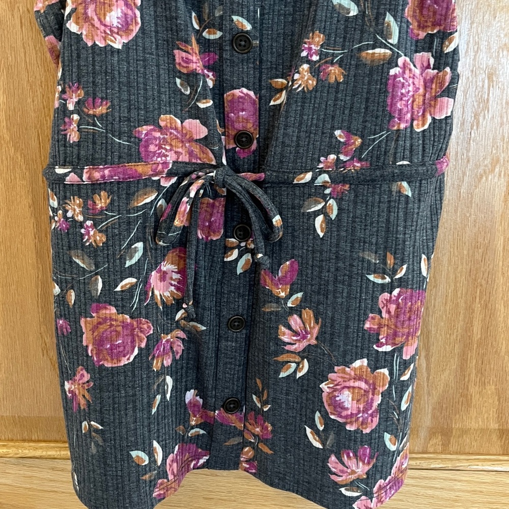 Maurices - Floral Camisole Tank Top - Gray & Pink - Small - Picture 3 of 6